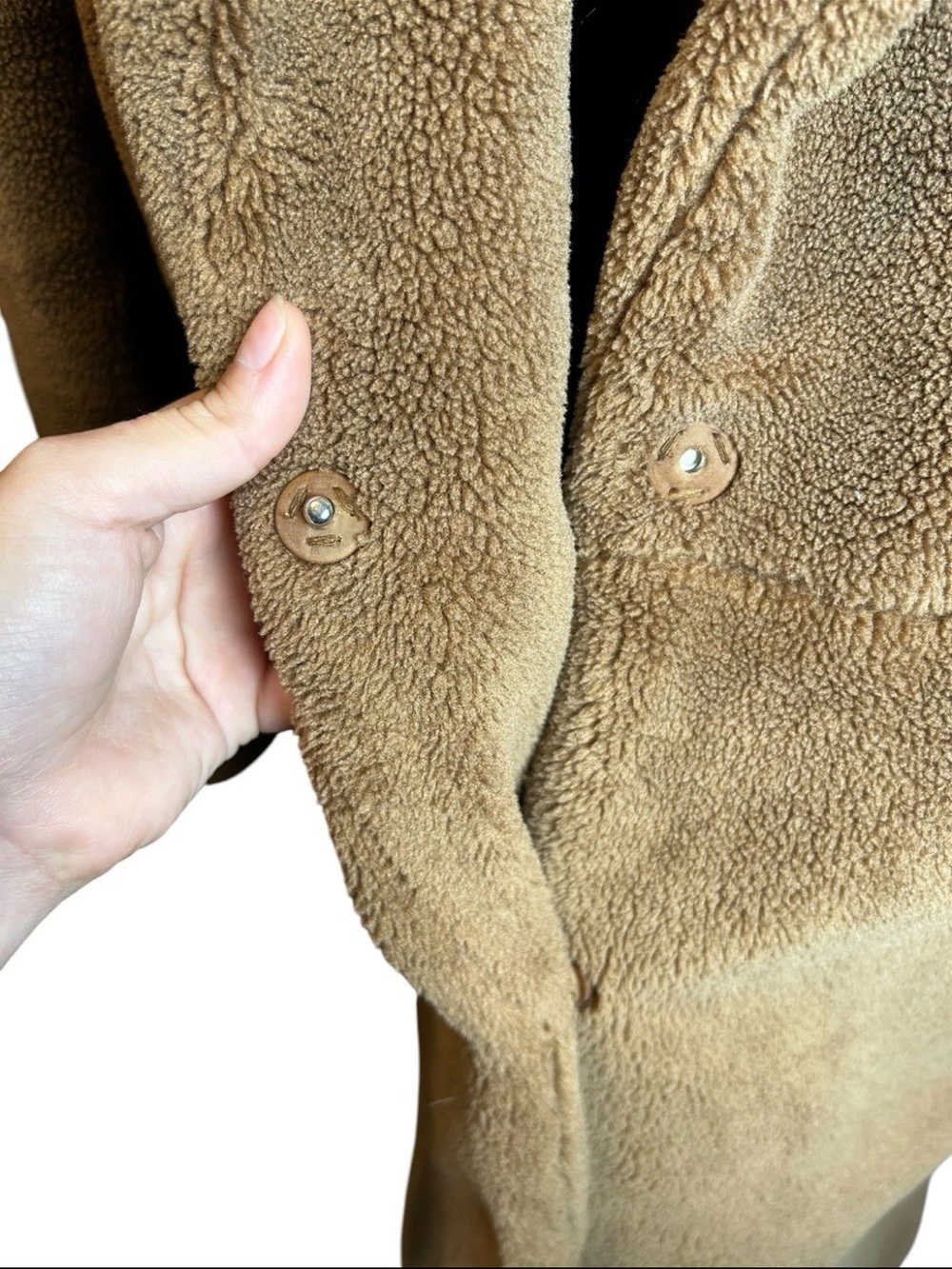 Vero Moda Women’s Brown Faux Fur Longline Teddy Coat Sherpa Size XS - Picture 4 of 6